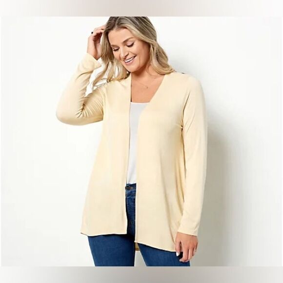 G.I.L.I. Knit Cardigan with Beaded Mesh Detail - Picture 1 of 3